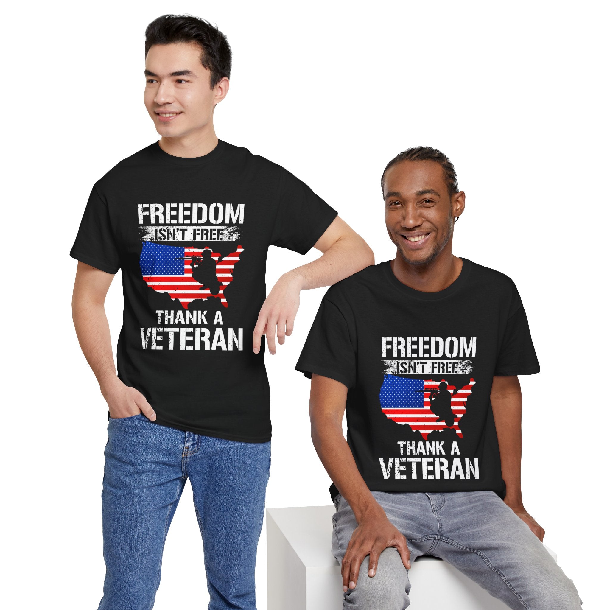 USA Flag Map T-Shirt — American Flag Silhouette Tee (Patriotic 4th of July)