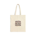 Faith Family Freedom Tote, patriotic faith-based July 4th, vintage Americana
